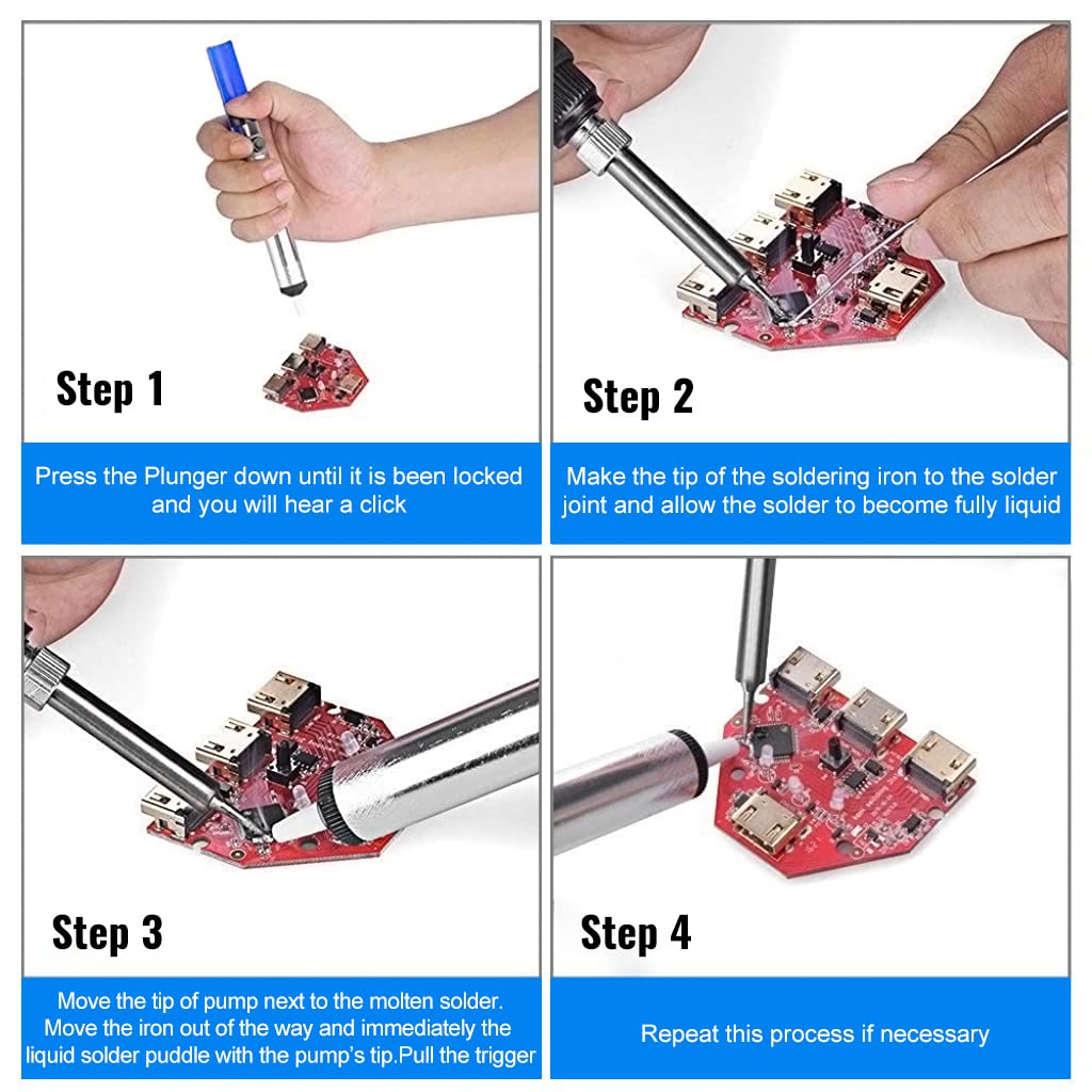 Serplex Soldering Iron Kit, 110V 60W Adjustable Temperature Soldering Kit Electric Soldering Kit Set Welding Tools with 5pcs Different Tips, Stand, Tweezers, Sponge, Flux Pen, Soldering Wire (11Pcs)