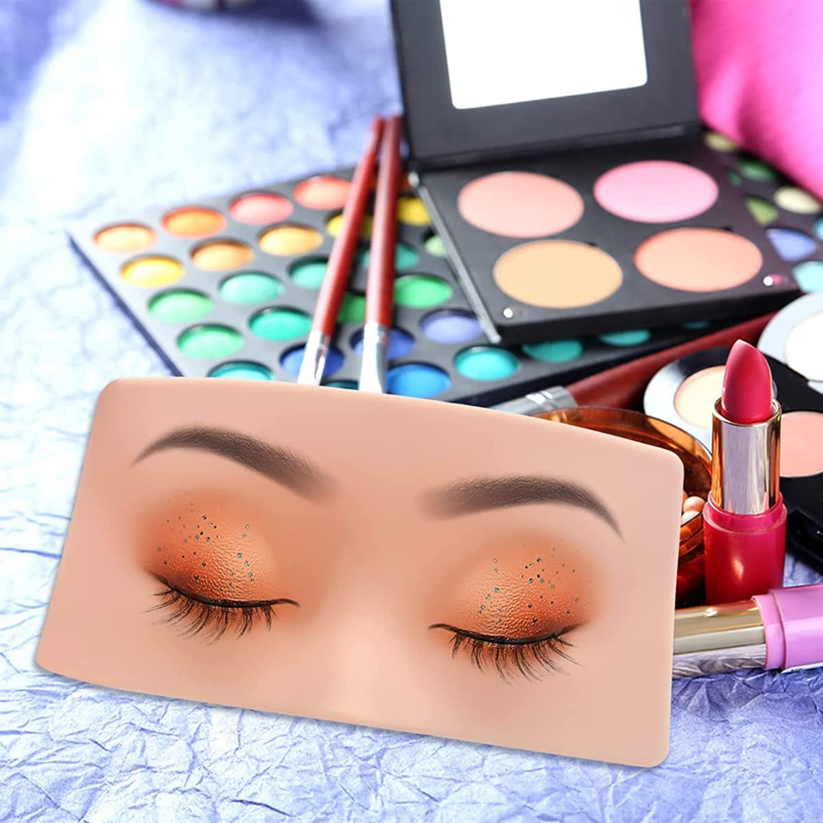 MAYCREATE Makeup Practice Face Board Skin Realistic 3D Makeup Practice Skin for Eyebrow, Eye Makeup Dummy For Women, Reusable Silicone Makeup Face for Beginner Makeup Artist The Perfect