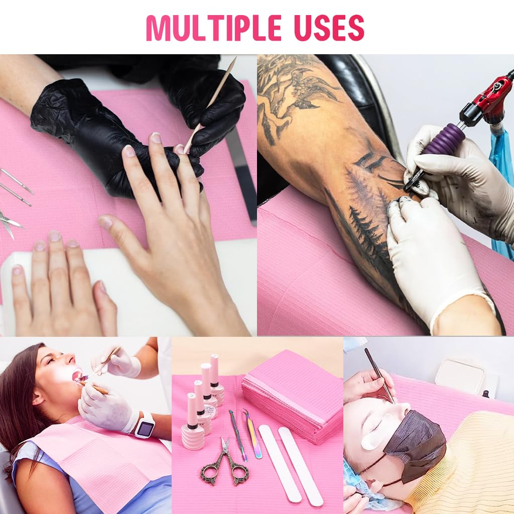 MAYCREATE 20 Sheet Nail Art Sheets Disposable Nail Table Pads Lint-free Wipes Tattoo Table Covers Disposable Barrier Sheets for Work Surface, Table, 45.7x32.4cm