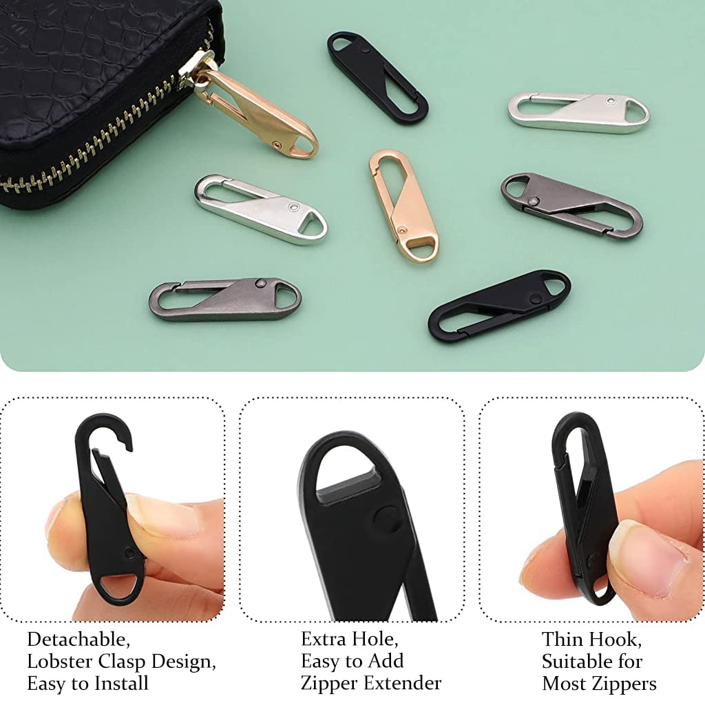 HASTHIP Zipper Puller Replacement Quick Snap Bag Zipper Puller for Bag Luggage Clothing Jackets Backpacks Purse Coat(10pcs)