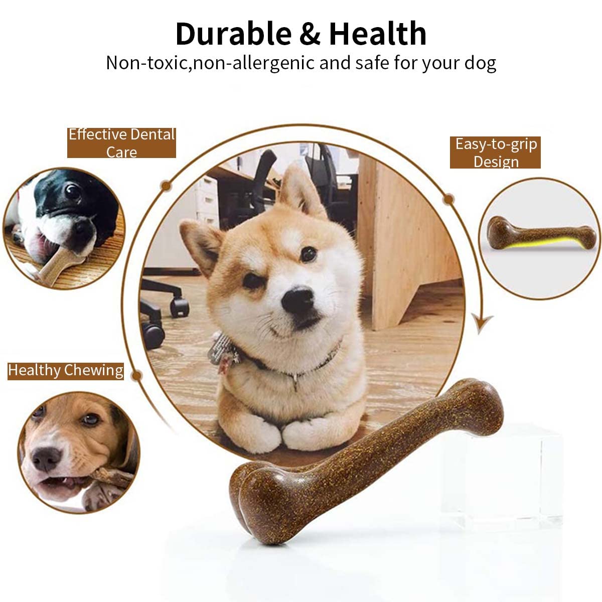Qpets Squeaky Dog Toy Interactive Play, Pig Latex Dog Chew Toy Grunting Durable Rubber Soft Pet Toys Funny Voice Decompression Fetch Training for Small Medium Dog