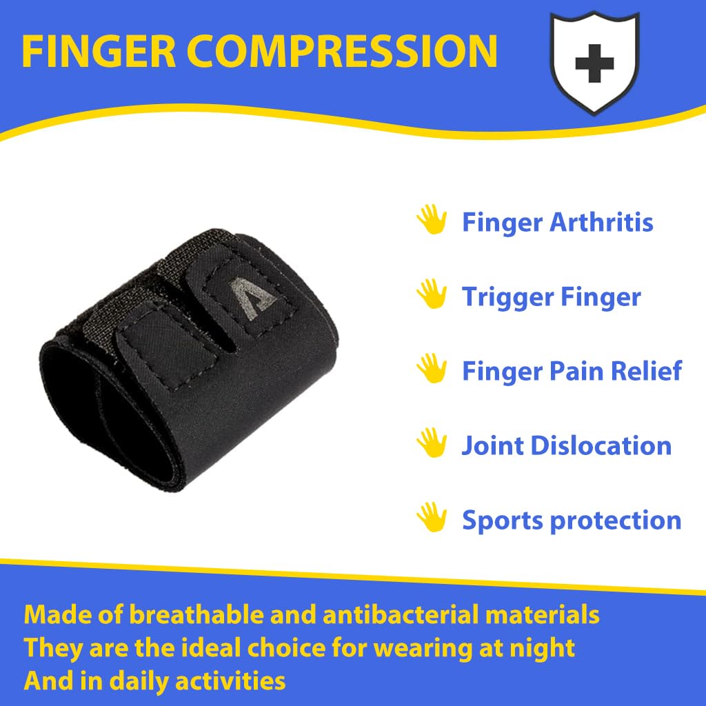 Proberos Compression Band for Finger Dual Finger Finger Compression Sleeve Support Band Finger Guards Compression Band Brace Wraps for Basketball Player Volleyball Player, Athletes, Size M
