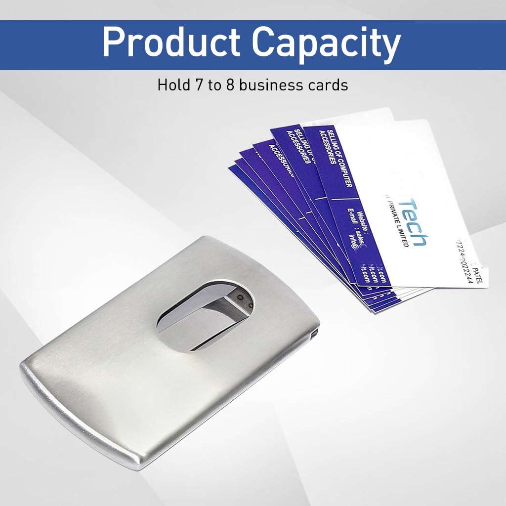 Climberty Business Card Case for Men & Women, Pocket Metal Case, Professional Stainless Steel Business Card Holders, Purse Name Card Holder, Buckle Style Shut