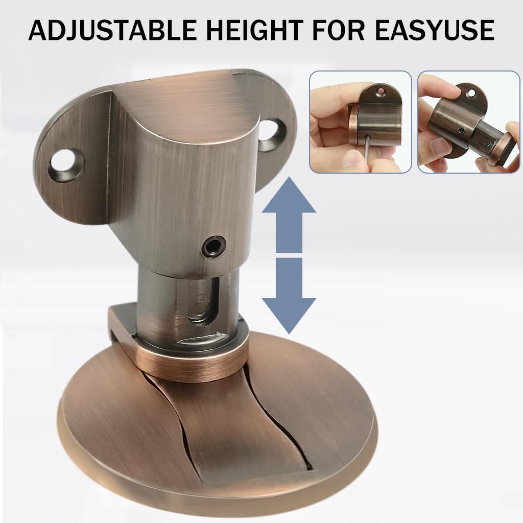 HASTHIP Magnetic Door Stopper, Door Stopper Floor Mount Adjustable No Drill Invisible Adhesive Magnet Door Catch Holders Wall Protector for Bedroom, Living Room, Bathroom