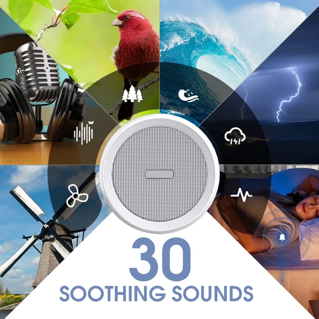 HASTHIP White Noise Machine for Baby Sleep Aid with 30 Natural Soothing Melody White Noise Therapy Machine for Baby Kids Adults 3 Timing Modes & Memory Function White Noise Sounds Machine with 5W Speaker