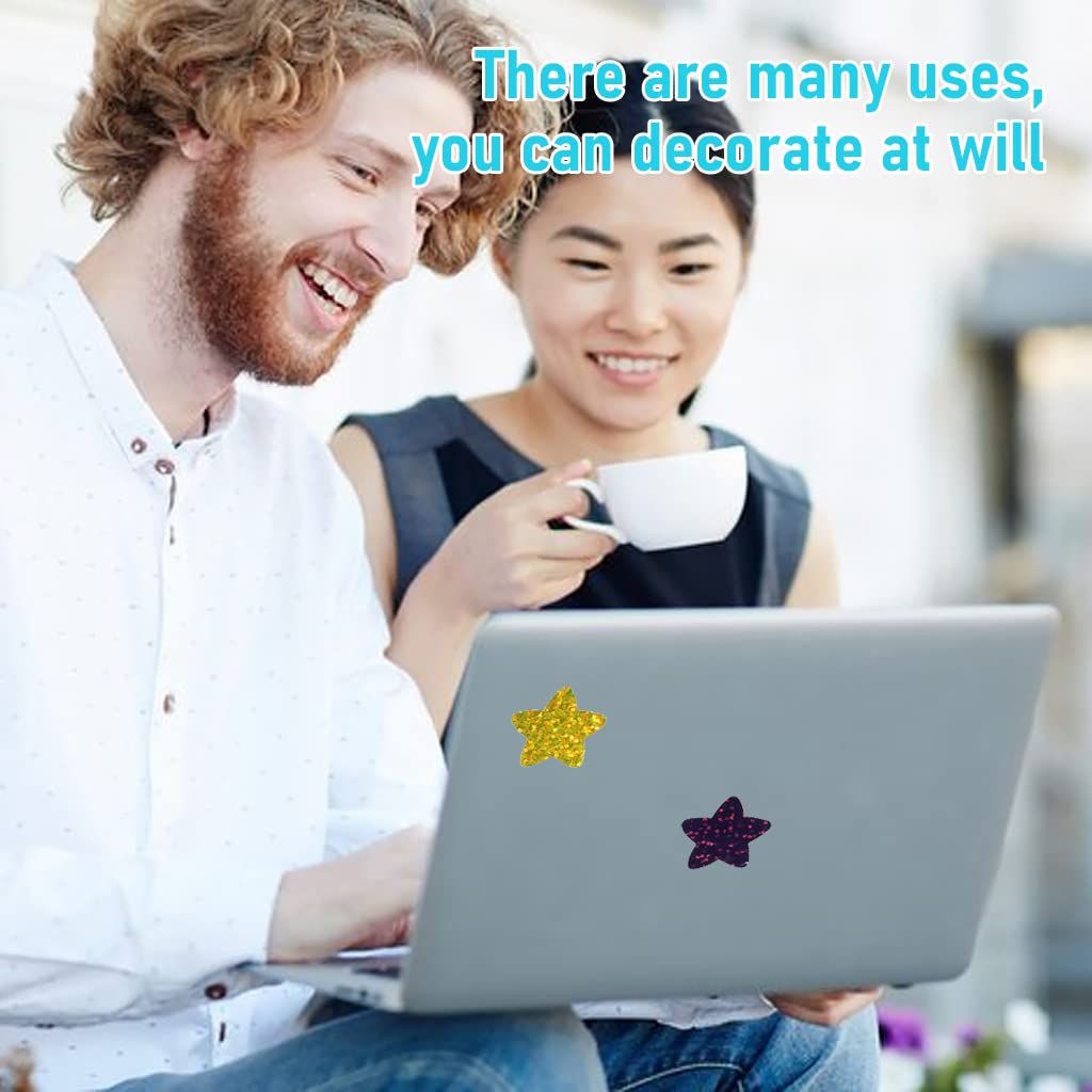 HASTHIP 500Pcs Glitter Star Stickers, 1 inch/2.54cm Self Adhesive Small Star Stickers for Reward Charts, Incentive Stickers Sparkly Star Stickers for Kids Teachers School Office (8 Colors)