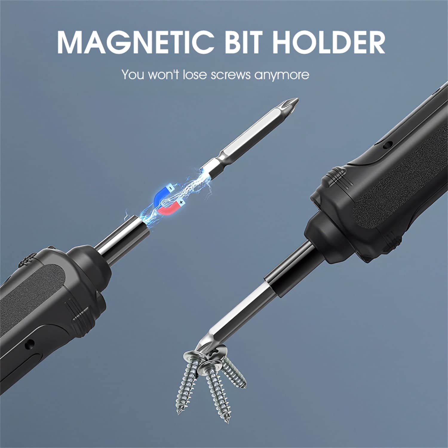 ZORBES 4V Handheld Electric Screwdriver Kit with LED Work Light, USB C Cable, 26 Pieces Screwdriver Bits,Screw Adapter, Tool Case,Power Screwdriver(Black)
