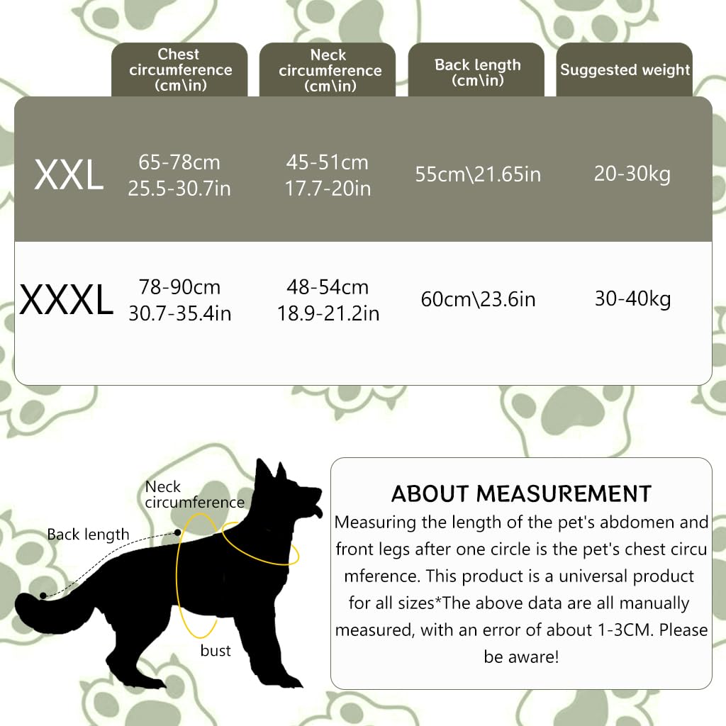 Qpets Dog Clothes with Head Wrap Comforting Dog Clothes for Large Medium Breeds Dog Anxiety Jacket Adjustable Hook and Loop Closure Breathable All Season Dog Jacket for 20-30kg Dogs, XXL