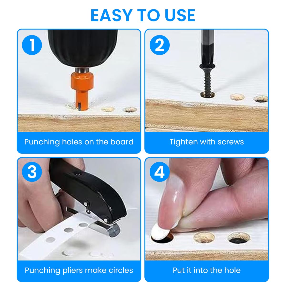 Serplex Single Hole Punch 8mm Dia Hole Punch Plastic Hole Punch Spring Loaded Heavy Duty Hole Punch for Tagging, Plastic Cardboard, Slim Plastic Sheet