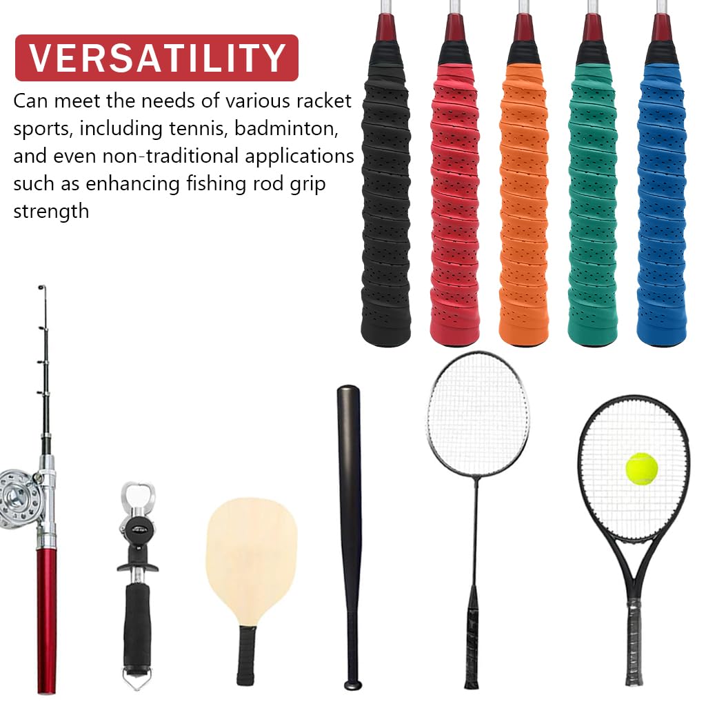 Proberos 5 Rolls Badminton Racket Grip, Sweat Absorption Badminton Racquet Replacement Cushion Grip, Color Anti Slip Overgrips for Racket Sports Pickleball Racket Tennis Racket Fishing Rod