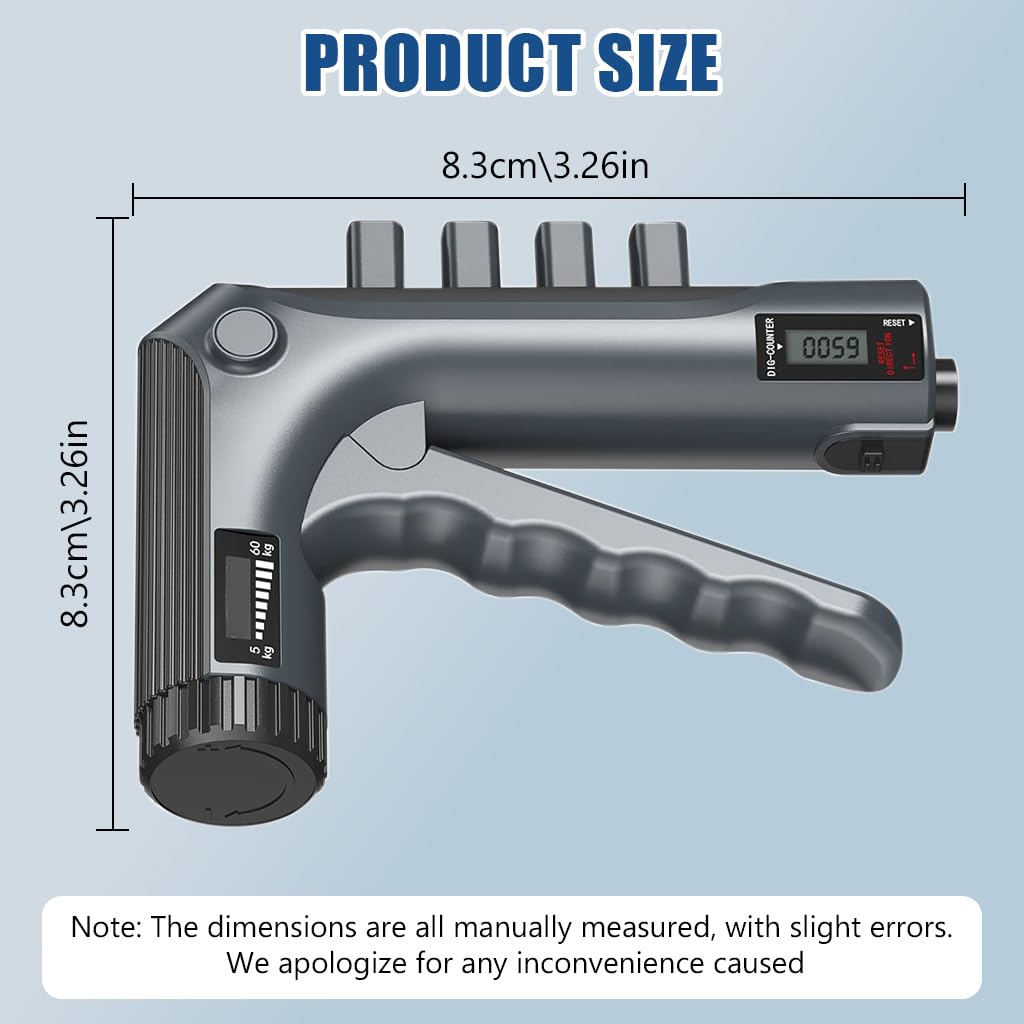 Optifit Grip Strengthener with Digital Counter 11lbs -132lbs Adjustable Resistance 2 In 1 Forearm Strengthener Finger Strengthener Multifunctional Hand Strength Trainer Improve Hand Finger Dexterity