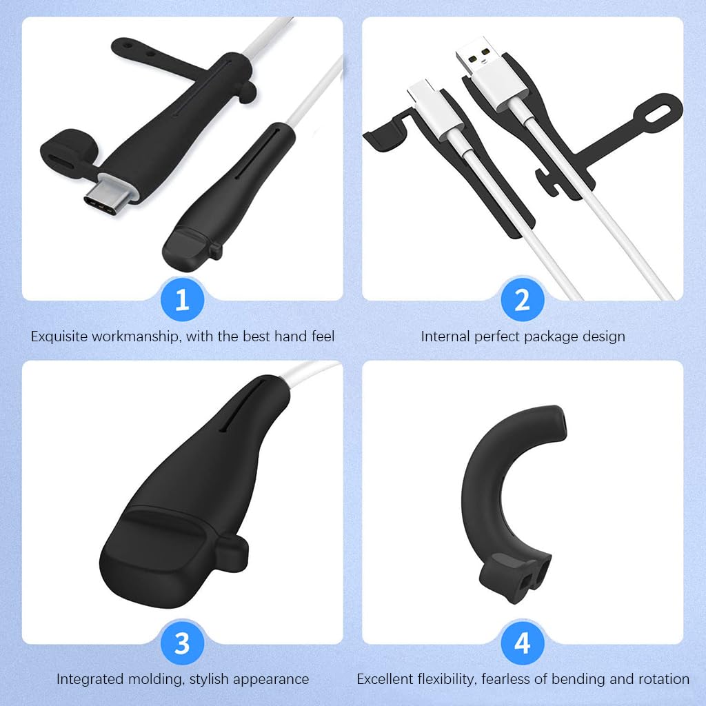 Verilux 2 Pack Silicone Charger Cable Protector, Safety Cover for Apple AtoL 5W and CtoL 20W PD Charging Cables, Cord Sleeve Charging Cable Connector Protective Cover, Mobile Accessories and Gadgets