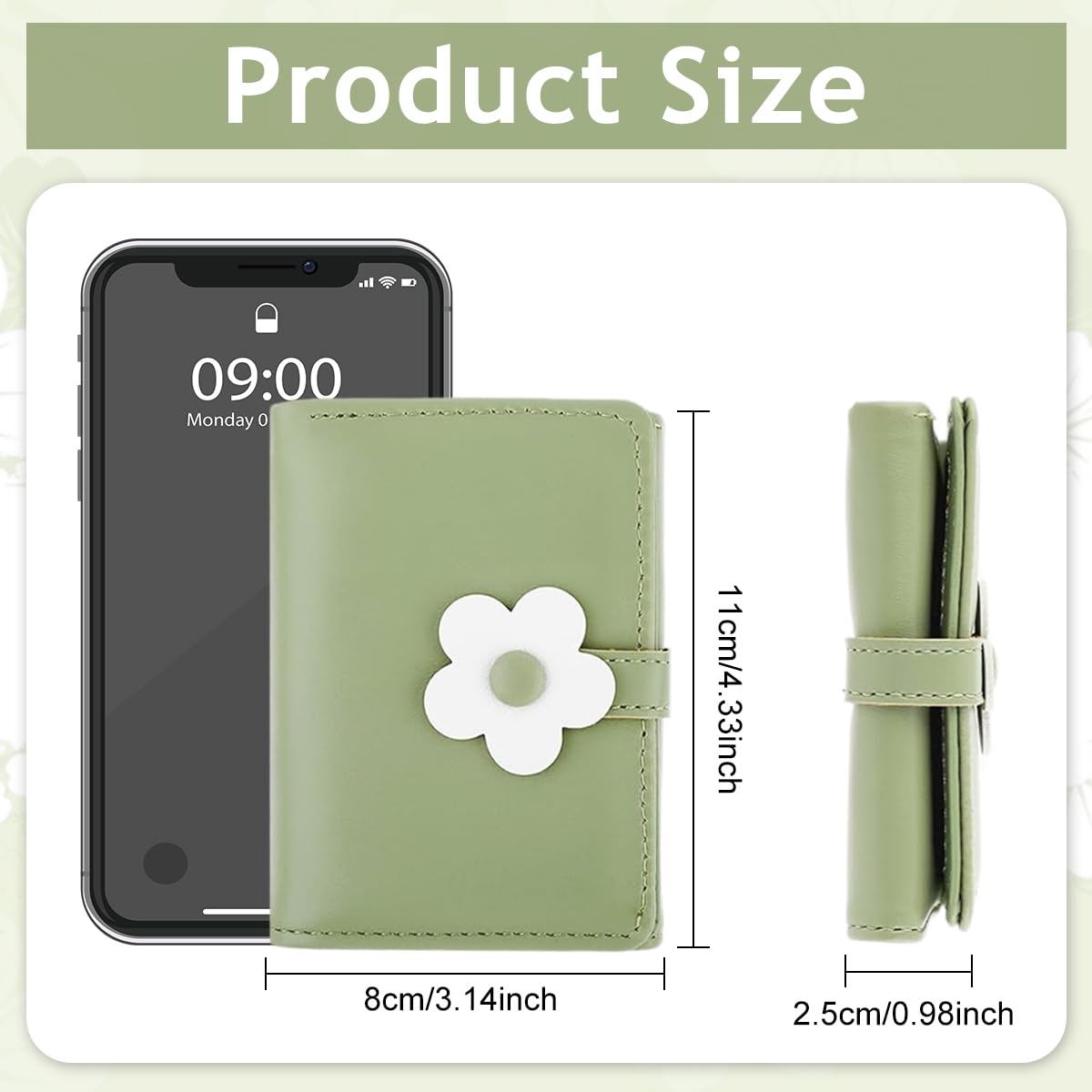 PALAY PU Leather Card Bag Purse Stylish Women Card Bag Purse Cash Wallet Portable Wallet Coin Bag Bifold Wallet for Women Gift Wallet for Women