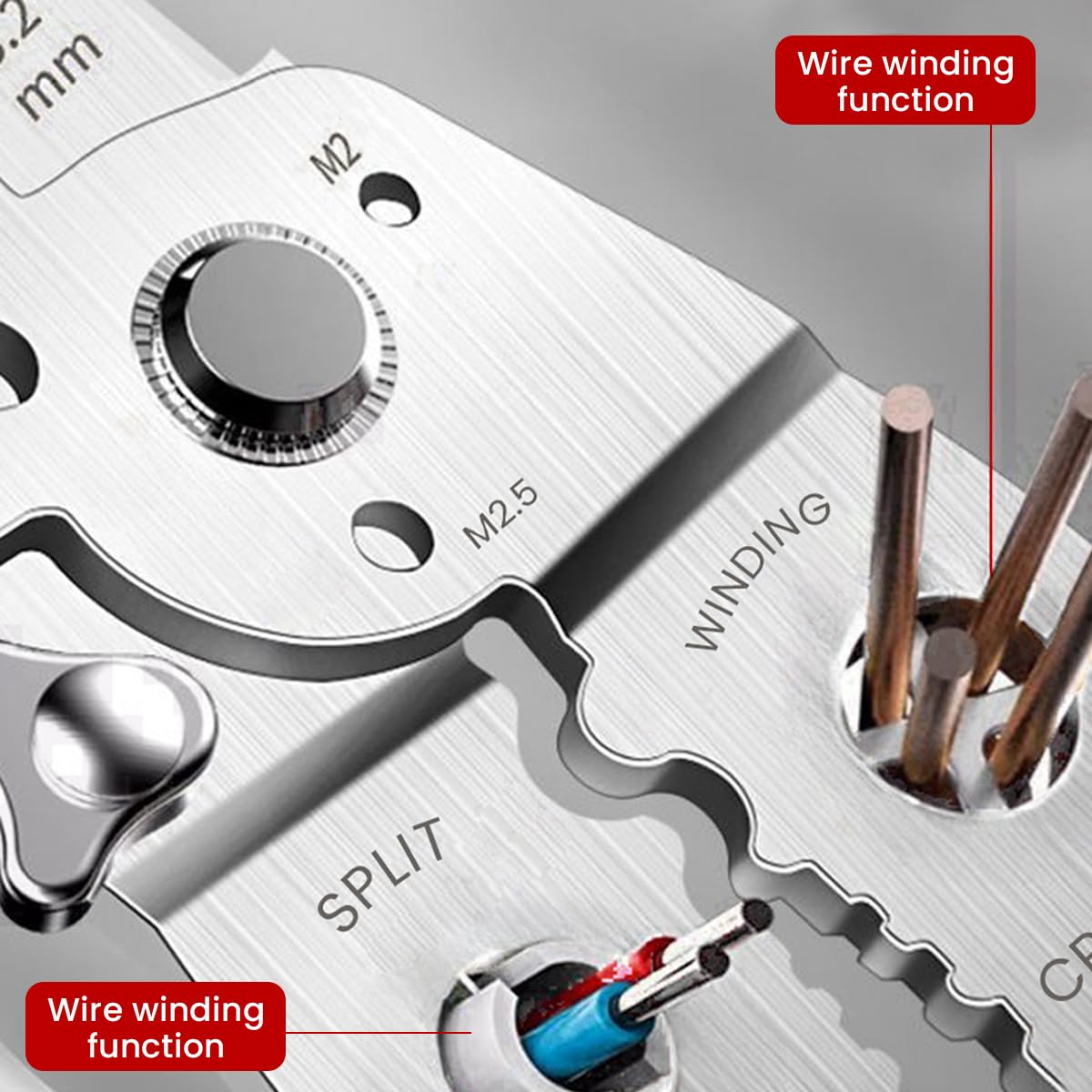 Serplex Wire Stripper Wire Cutter Multifunctional Wire Cutter Tool Wire Stripper and Cutter Cable Cutter Plier Wire Plier Multipurpose Crimping Tool for Electrical Cable Cutting (0.8-3.2mm)
