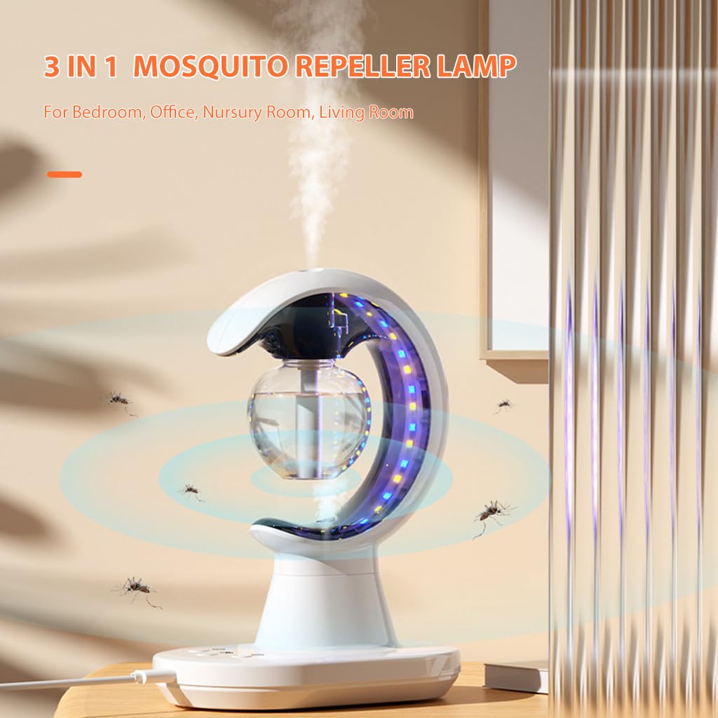 HANNEA Mosquito Repeller Lamp 3 in 1 Electric Mosquito Repeller Humidifier Night Light Quiet Mosquito Lamp for Bedroom, Office, Nursury Room, Living Room