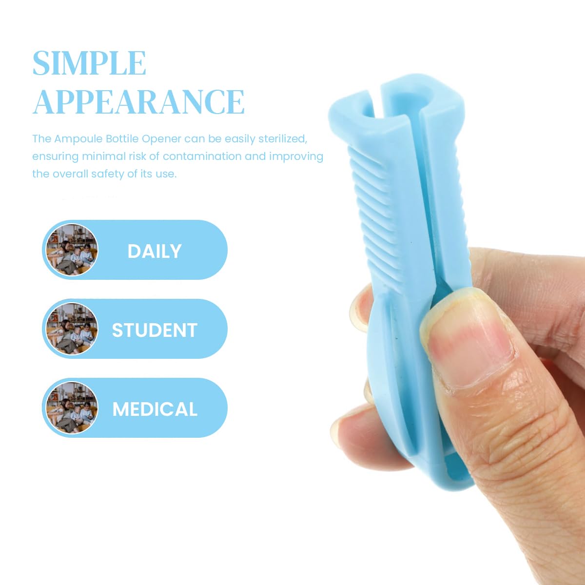 HASTHIP 6Pcs ABS Ampule Cutter with 6 Sharp Grinding Wheels, Glass Bottle Cap Remover Cutter Ampule Breaker for Hospital and Clinic, Pocket-Clip Design for Doctors & Nurses