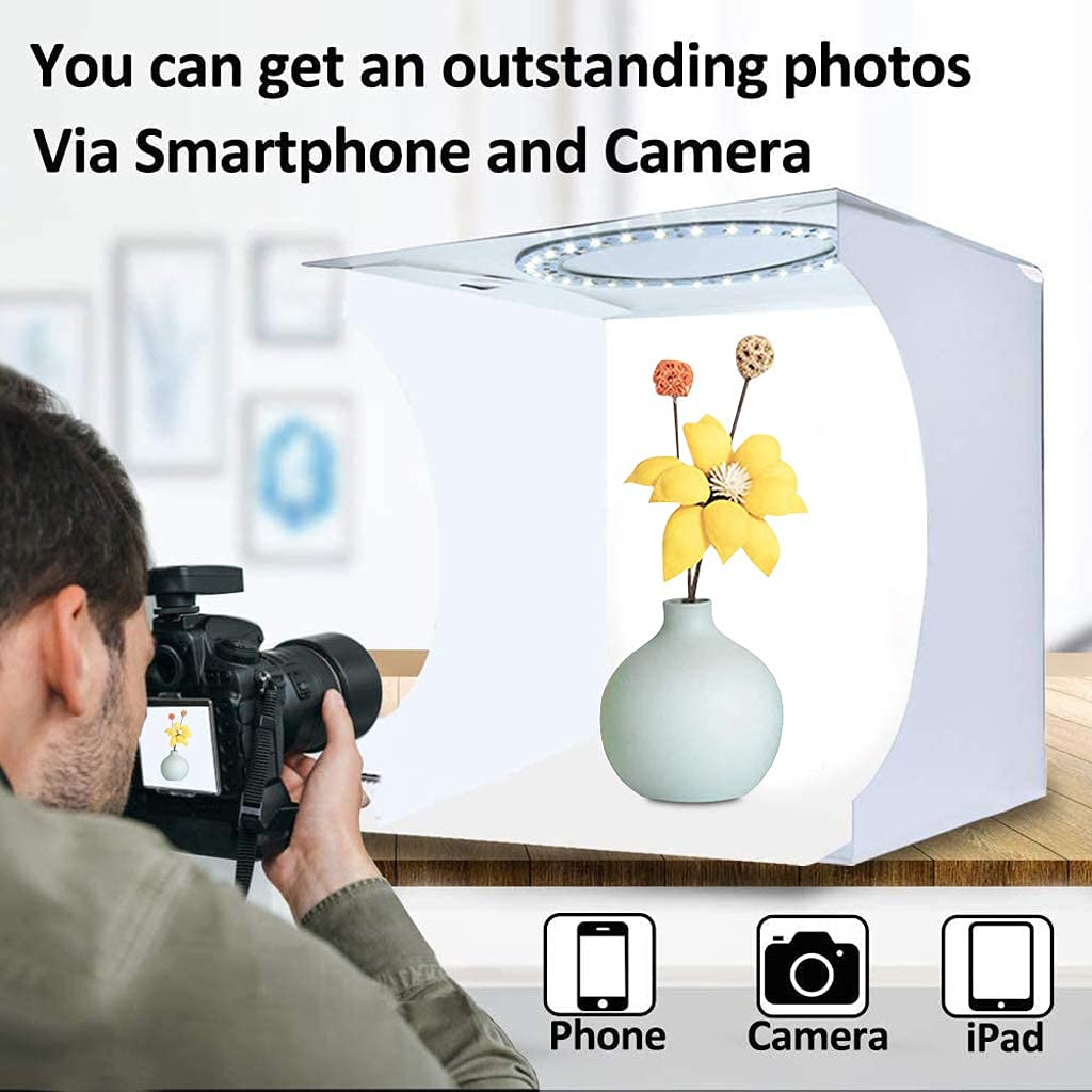 Verilux® Mini Portable Photo Studio Box, Portable Photo Studio Box for Jewellery and Small Items Portable Folding Photography Studio Box Booth Shooting Tent Kit(9.1inch