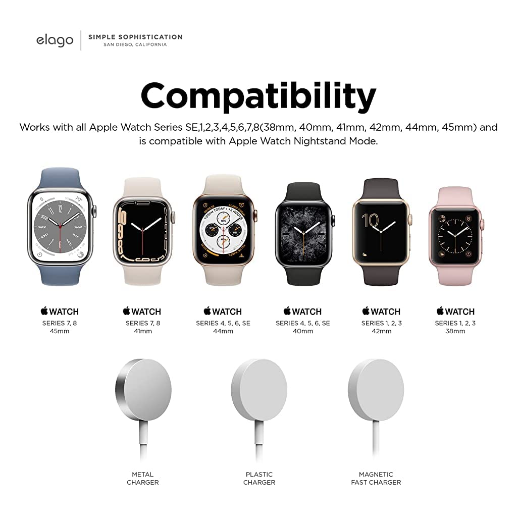 ZORBES Stand for Apple Watch Series Wireless Charger Stand with Open Screen Design Apple Watch Wireless Charger Organizer Stand for Apple Watch Series 8/SE2/7/6/SE 45mm-38mm