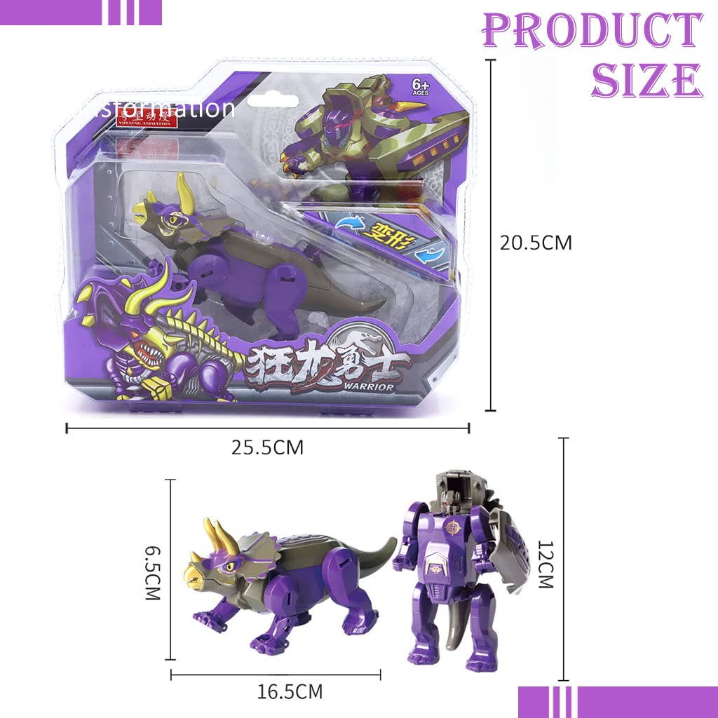 PATPAT Dinosaur Toys for Kids Dinosaur Transforming Robot Toys Mini Dinosaur Toy, 2 in 1 Cartoon Triceratops Transformer Dinosaur Toy Birthday Xmas Gifts for Kids Boys Girls 3 4 5 6 7 8 Year