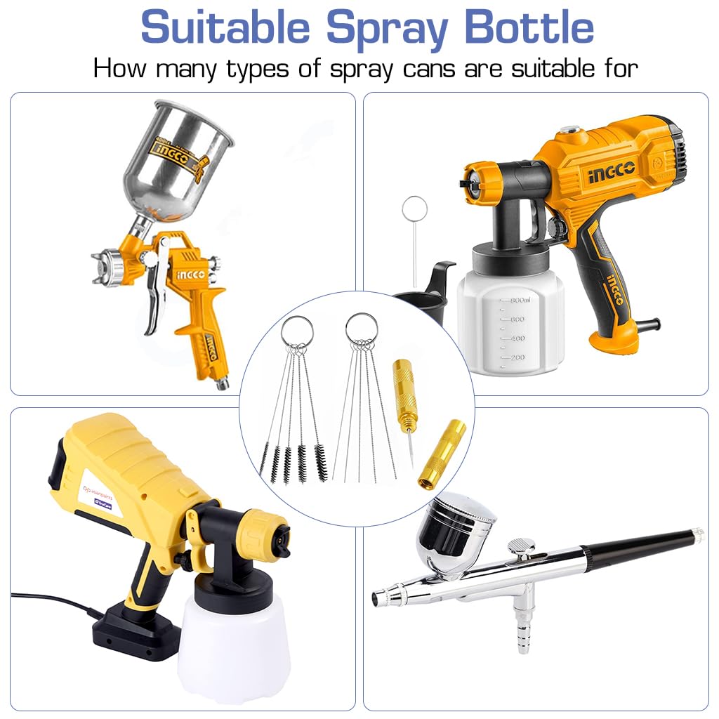Serplex Airbrush Spray Nozzle Cleaning Brushes Various Size Micro Brushes Set Pipe Cleaning Tool Kit Cleaning Needles for Cleaning Spray Gun Spraying Nozzle