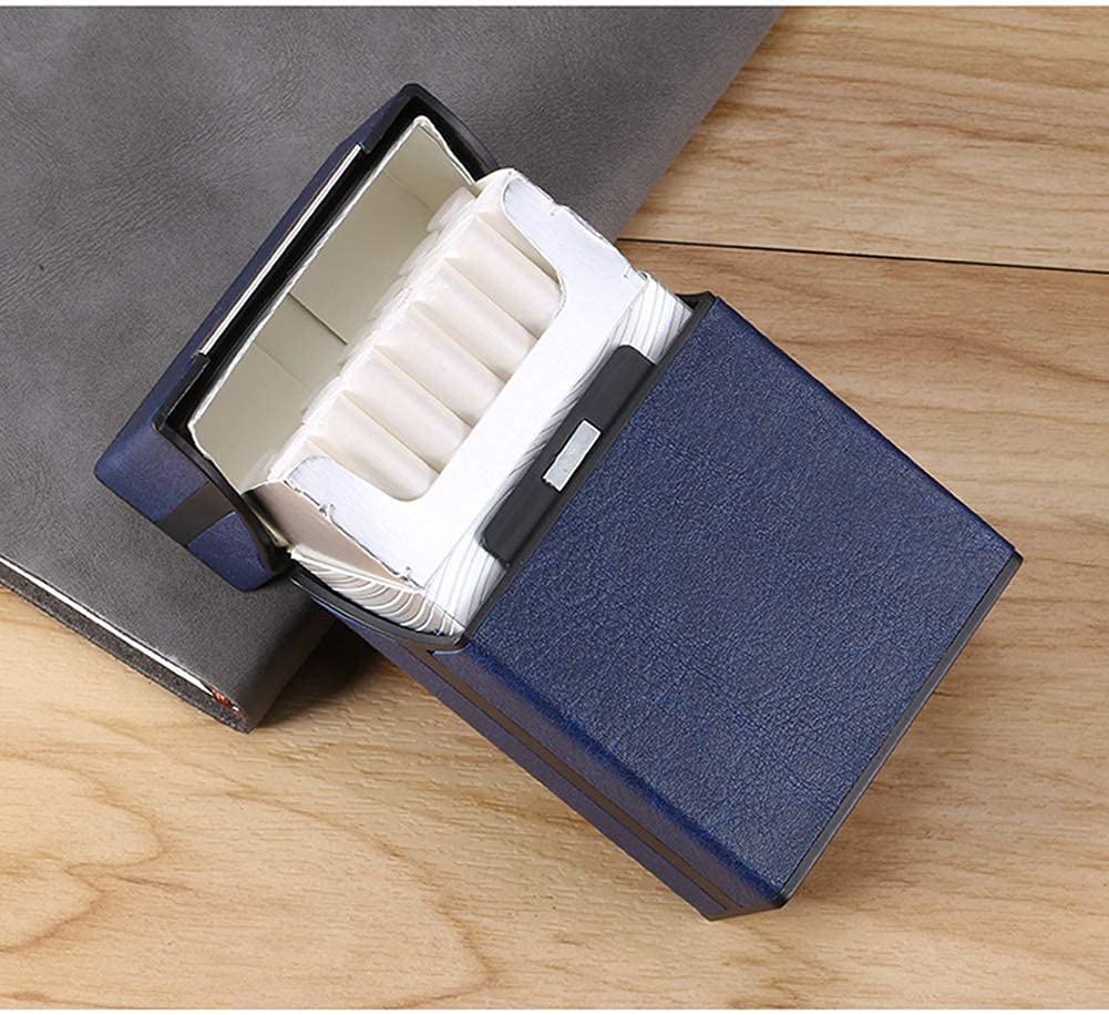 GUSTAVE King Size PU Leather Cigarette Case with Flip Top Closure Pocket Carrying Cigarette Hard Box and Holder for Whole Package Cigarettes 20pcs Design Fancy Style Box