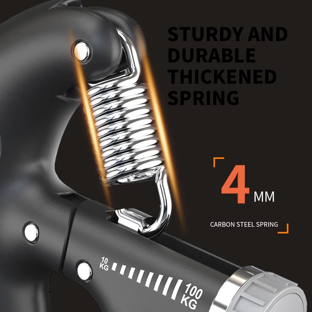 Proberos Hand Grip, Hand Grip Strengthener with Counter, Hand Gripper Upto 100 Kg, Finger ExerciserPower GripperHand Exerciser Equipment, Hand Grip Gym With Counter (Black)