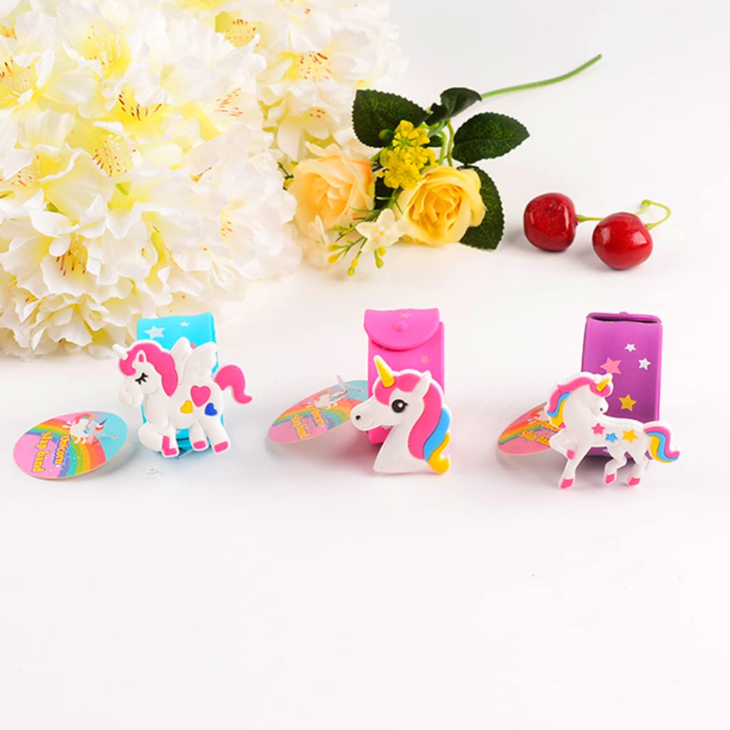 PALAY 3pcs Unicorn Slap Bracelets Silicone Animal Snap Wristbands Birthday Party For Girls Gifts Favors