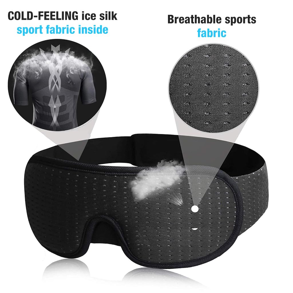 ZIBUYU Sleep Eye Mask Travel Eye Mask for Sleeping 3D Light Blocking Flight Travel Eye Mask Breathable Memory Foam Eye Mask with Adjustable Strap Portable Sleep Eye Mask for Home, Office, Travel