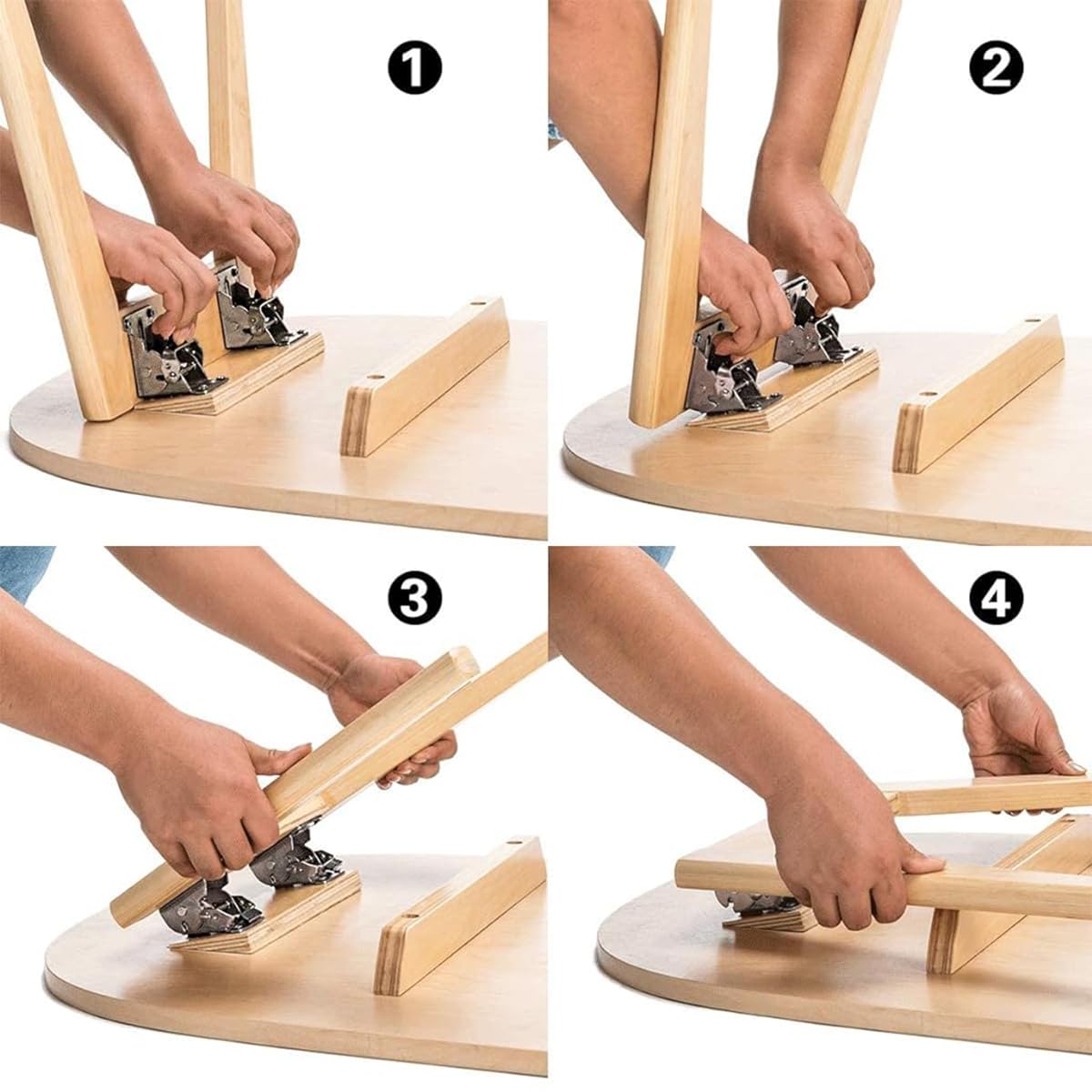 Serplex 4pcs Folding Table Bracket with Screw Set Folding Table Metal Folding Hinge with Self Lock Folding Table Assemble Accessories Tools Foldable Hinges for Folding Table Leg