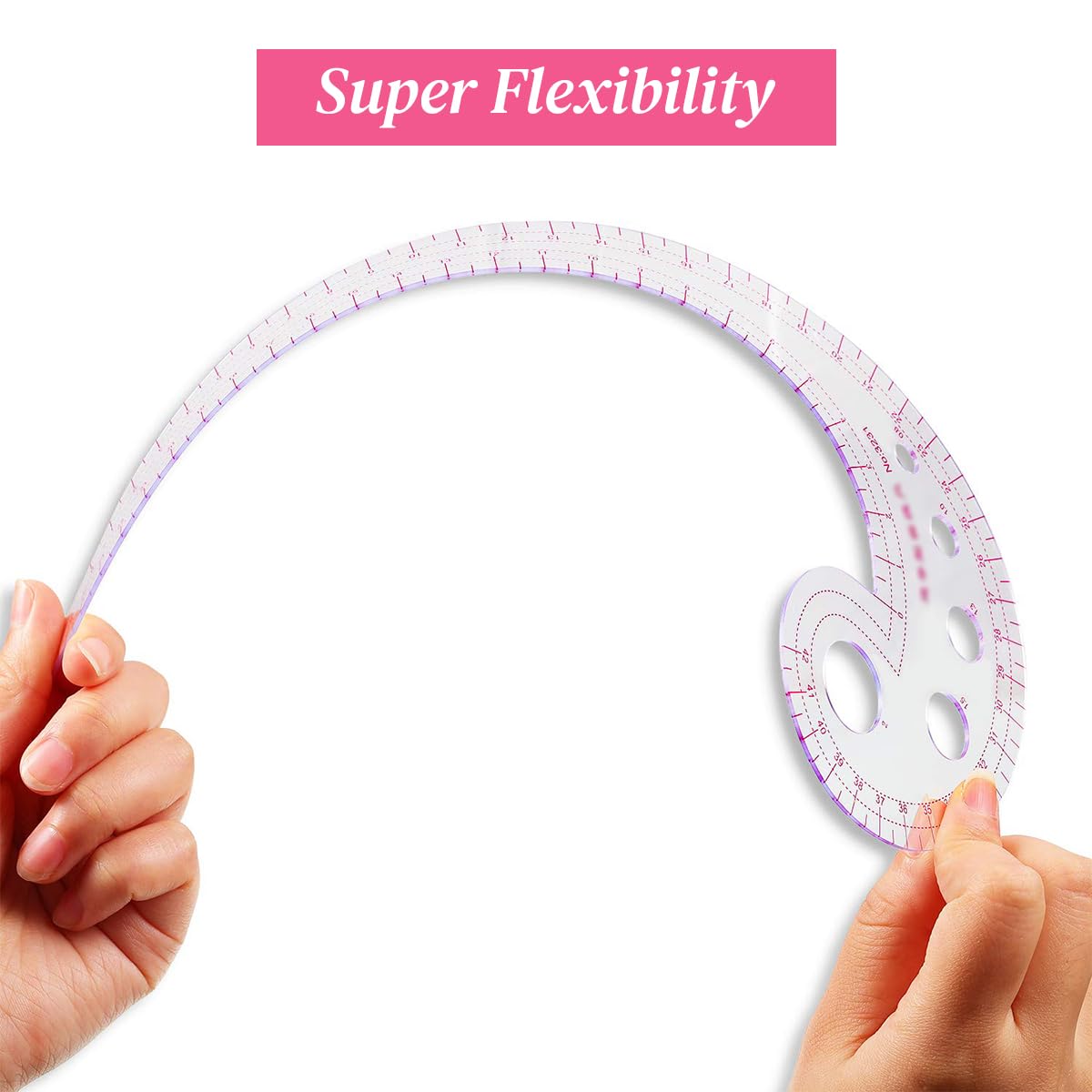HASTHIP Metric Sewing Ruler, 4 Style Fashion Clear Metric Sewing Ruler Set, French Curve Pattern Ruler Kit for Designers, Tailors, DIY Sewing