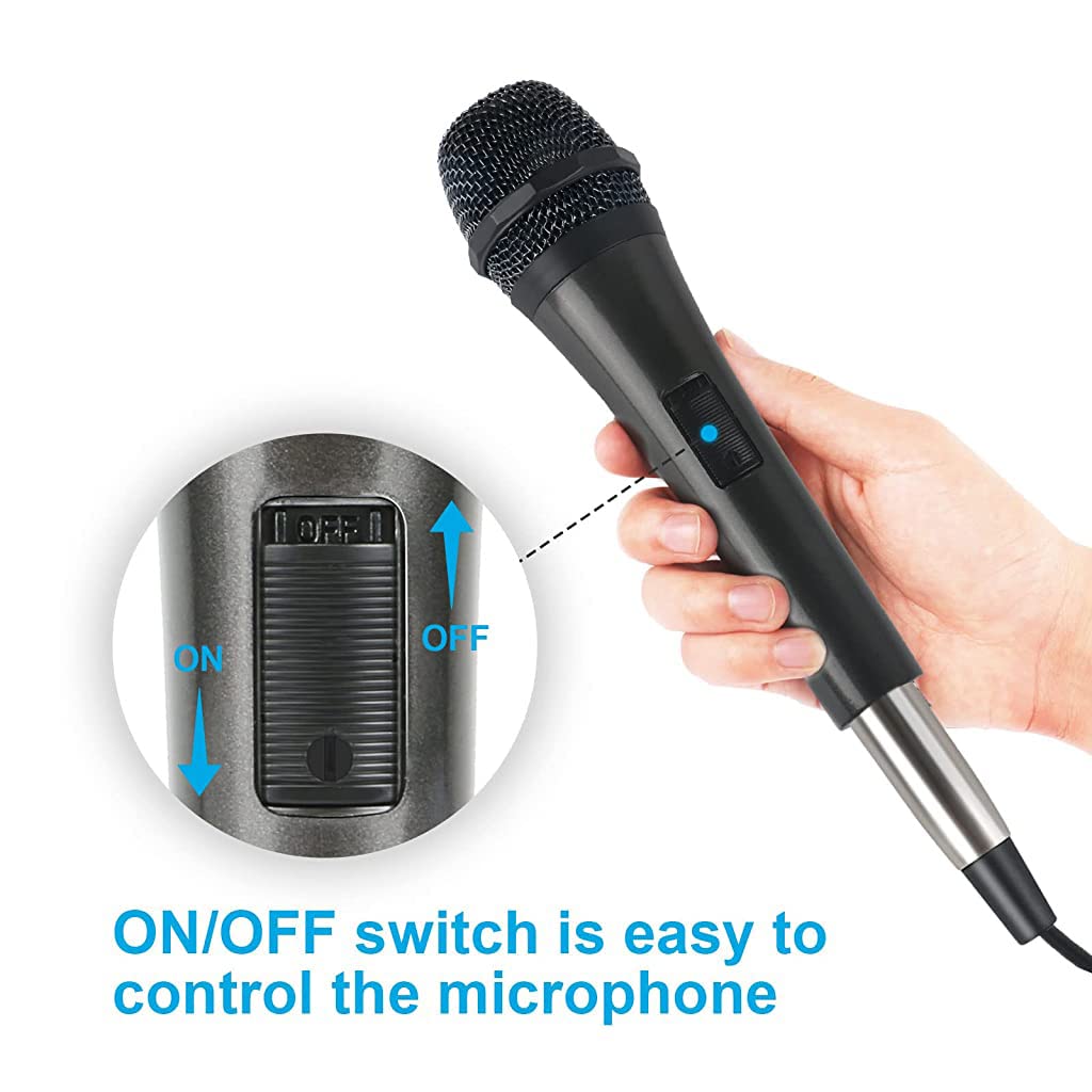 ZORBES Dynamic Karaoke Cardioid Microphone with 10ft Cable, Smart Noise Reduction, Metal Handheld Mic Compatible with Karaoke Machine/Speaker/Amp/Mixer for Karaoke Singing/Speech/Stage/Performance/Podium