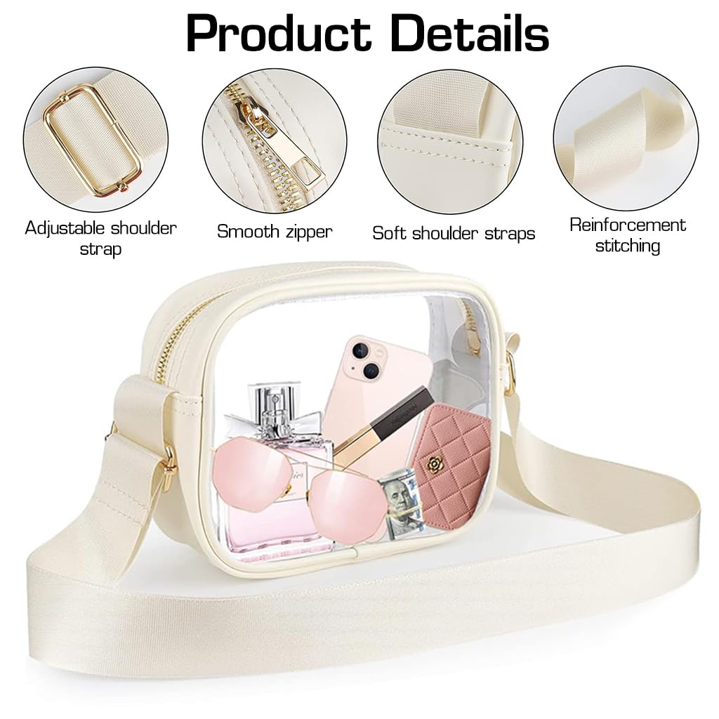 PALAY Sling Bag For Women Messenger Bag PVC Sling Bag with Adjustable Shoulder Strap Transparent Purse Clear Crossbody Bag for Women Men, Waterproof
