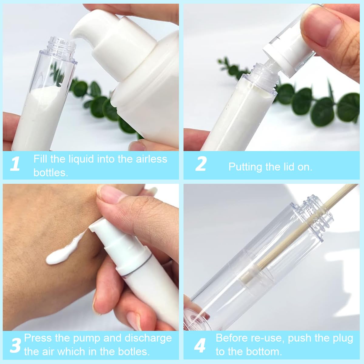 MAYCREATE 4Pcs Travel Bottles Set 10ml Spray Bottle and Lotion Bottle Set Transparent Refillable Travel Lotion Dispenser Bottle Liquid Spray Bottles for Lotion, Moisturizer, Liquid Soap