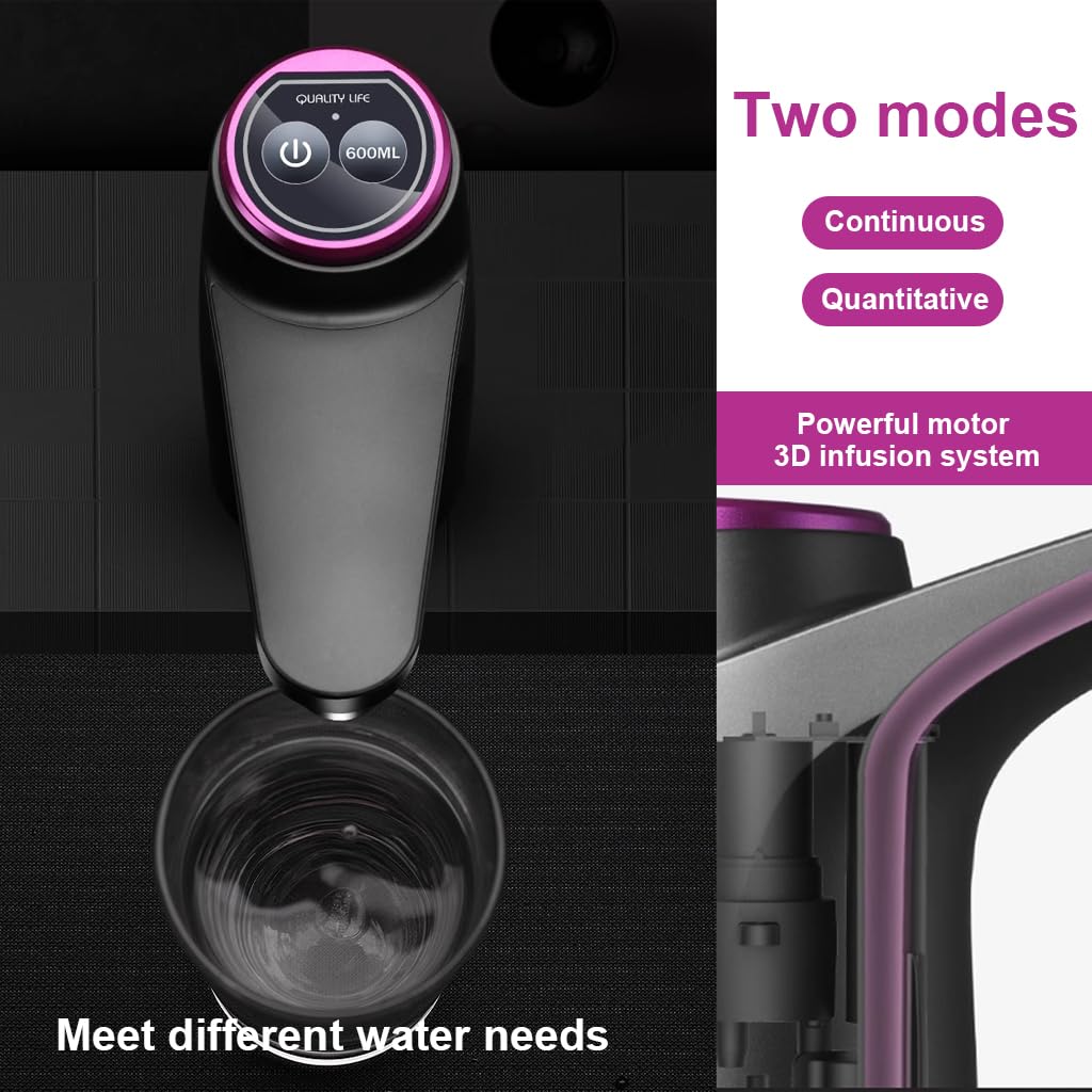 HASTHIP 5 Gallon Water Dispenser with Base, Electric Folding Water Pump with USB Charging and Auto-Off, Portable Water Dispenser for Universal 2-5 Gallons, Touch Screen and Low Noise (black)