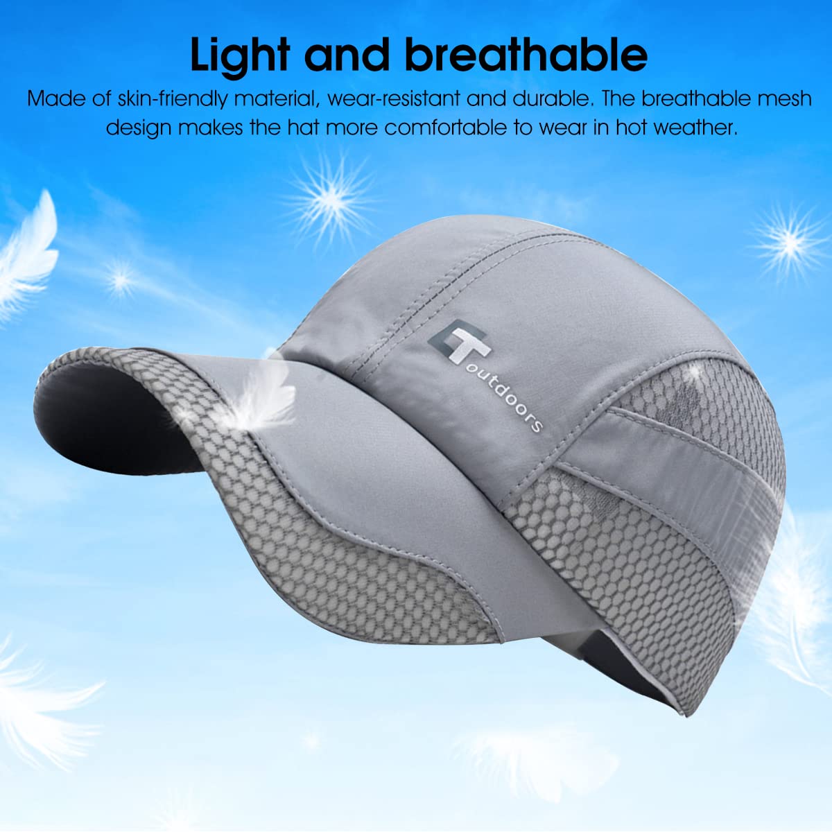 GUSTAVE Sports Caps for Men Summer Baseball Caps for Men Cap for Men Stylish Branded Stylish Cap for Shopping Fishing Outside Adjustable Buckle Closure(Grey)