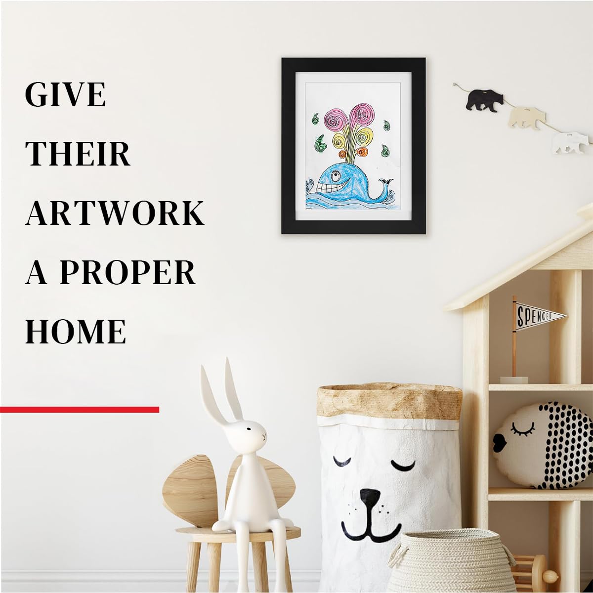 HASTHIP Kids Artwork Frames Changeable - 8.3x11.8 inches Kids Art Frame Front Opening Holds 50, Display & Change Kids' Paintings, Photos, Certificates with Easy Wall Mount or Desk Stand (Black)