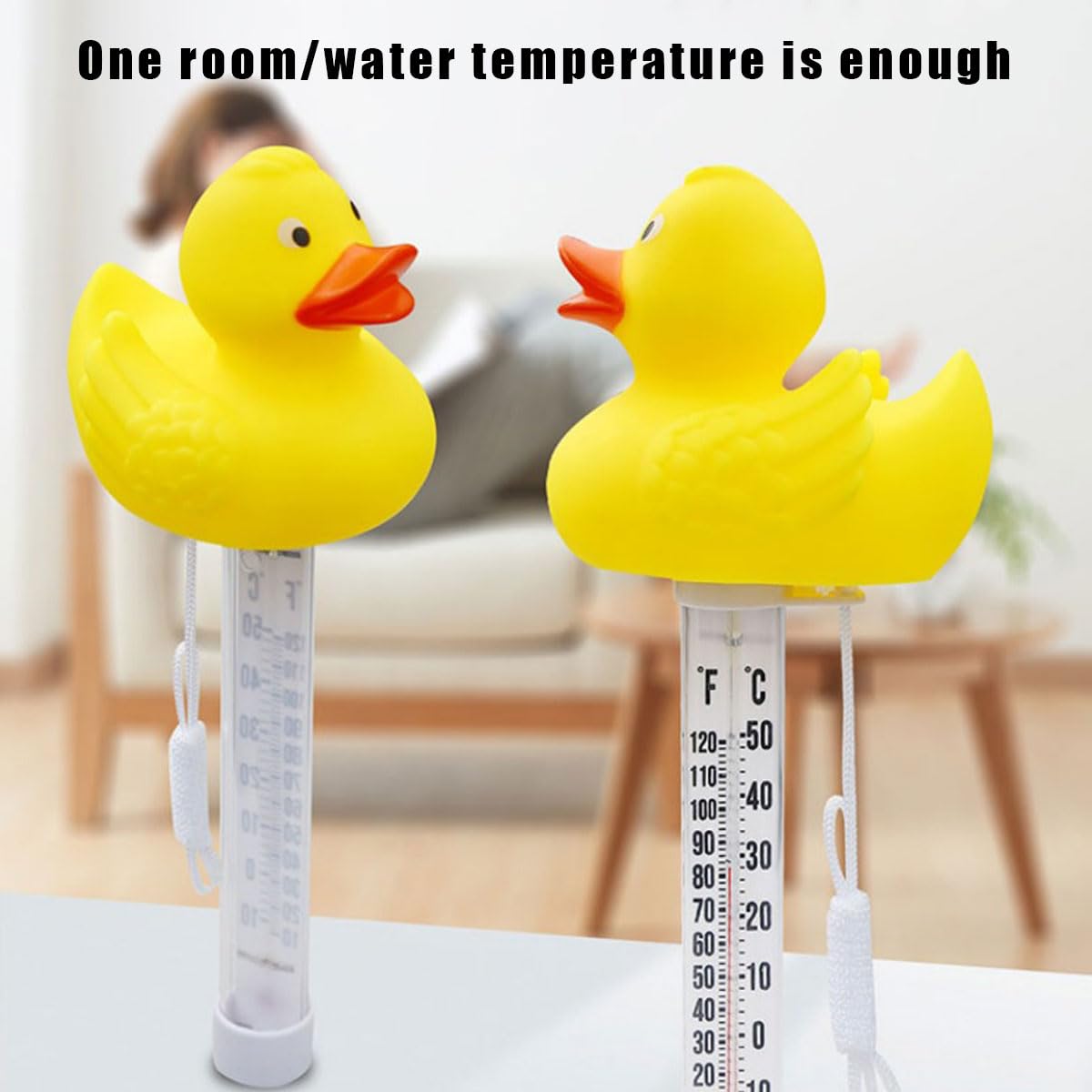 Optifit Floating Pool Thermometer 20-120°F/-10-50°C Baby Bath Tub Water Thermometer Cartoon Duck Water Thermometer Water Temperature Monitor for Bath Tub, Swimming Pool