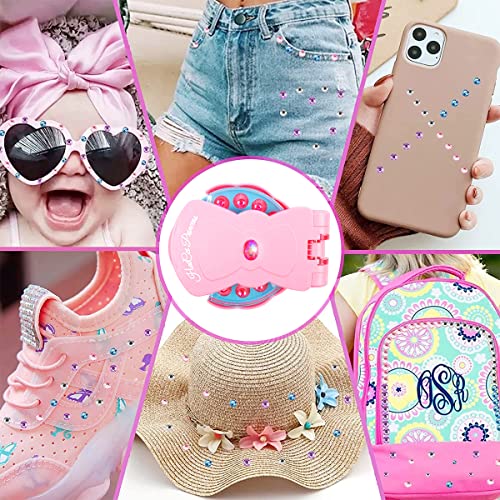 PALAY® Hair Gem Stamper Quick Stapler for Girls Sparkle Rhinestones Machine With 360PCS Glitter Gems Kit for Kids Adults Bling Styling Tool Seconds
