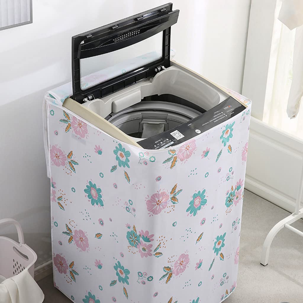 HASTHIP Washing Machine Cover, Asher Dryer Dustproof Waterproof Protection Case Cover Printing Case TOP Loading Washing Appliance Protector for 7kg, 60 * 63 * 87cm