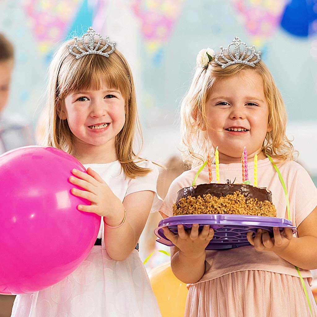 PALAY Crown for Girls Mini Princess Crown Shiny Crystal Tiara Crown with Hair Comb Silver Rhinestone Hair Accessories Crown for Kids Party Birthday Gift