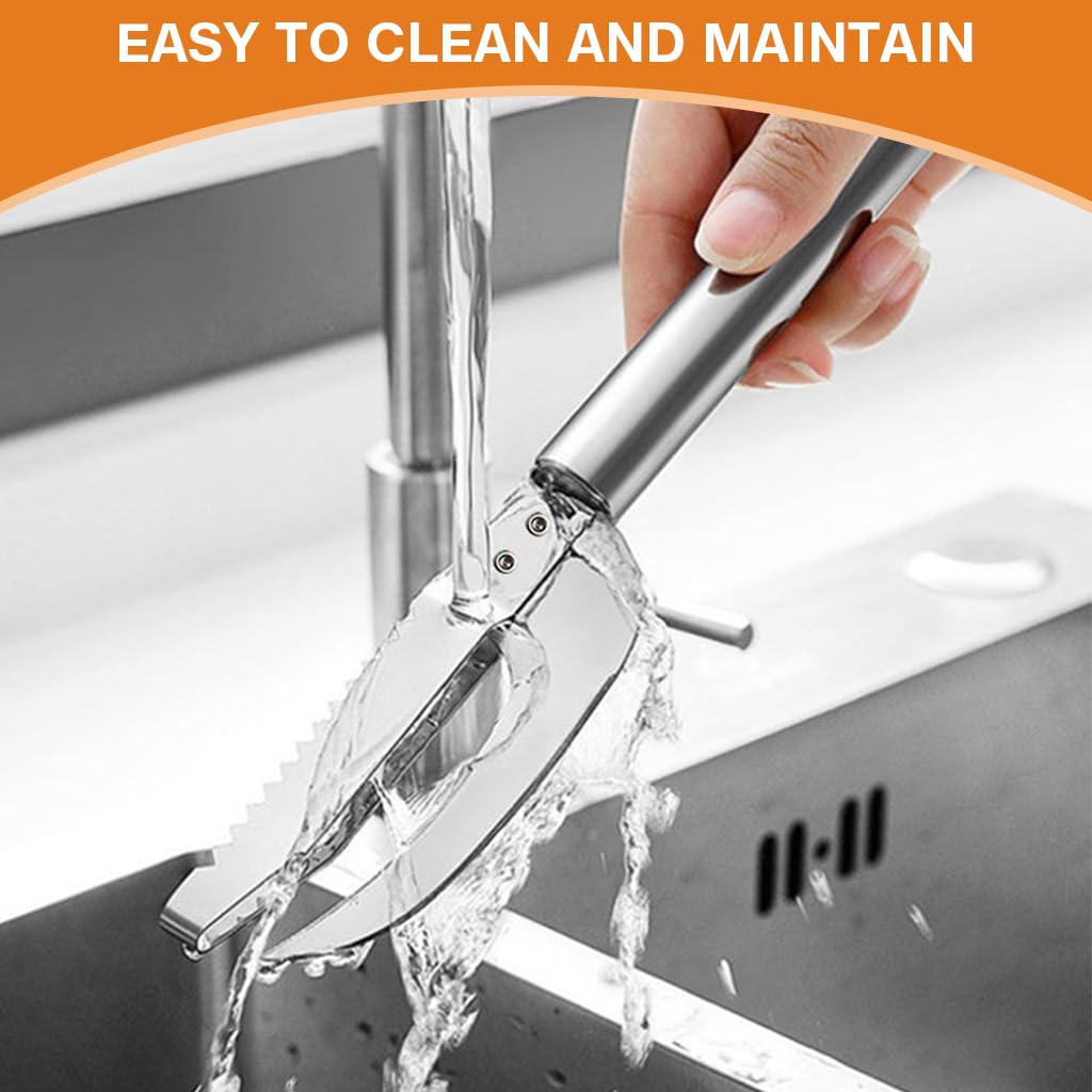 HASTHIP 2 in 1 Fish Scaler Cutter Full Stainless Steel Serrated Kitchen Fish Scaler Cutter for Open & Scraping Fish Belly Kitchen Fish Fillet Cutter Kitchen Fish Scaler Tool