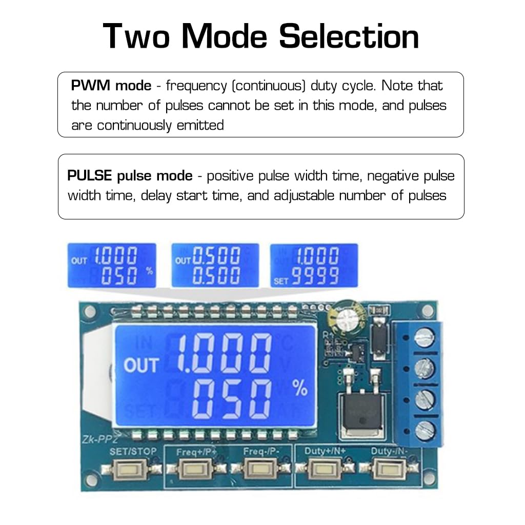 Serplex Stepper Motor Driver Controller 8A Dual Mode Function Signal Generator, 1Hz-150KHz PWM Motor Speed Regulation/LCD Pulse Frequency Cycle Module Adjustable Driver Module Signal Generator