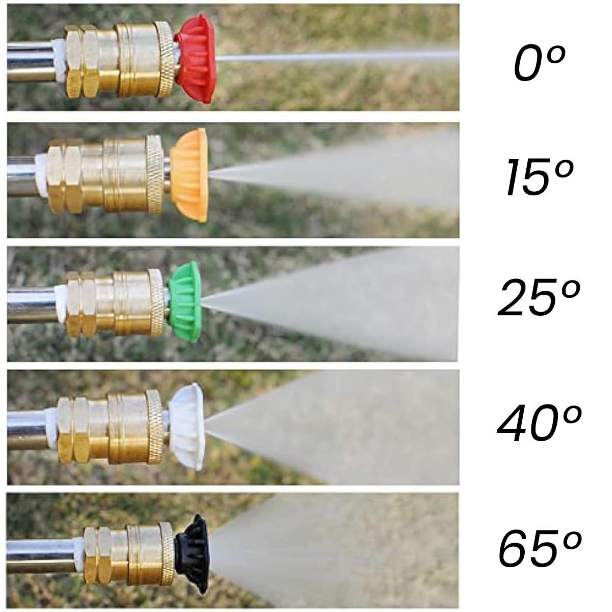 Serplex Pressure Washer Tips Turbo Nozzle with 5 Spray Nozzles High Pressure 4000PSI 360° Rotating Spray Pressure Washer Nozzle Universal 1/4 inch Nozzles Quick Connection for Pressure Washer