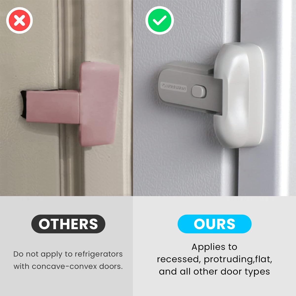 SNOWIE SOFT Home Safety Lock for Kids Easy Cabinet Door Lock Refrigerator Lock Self-Adhesive Child Safety Lock