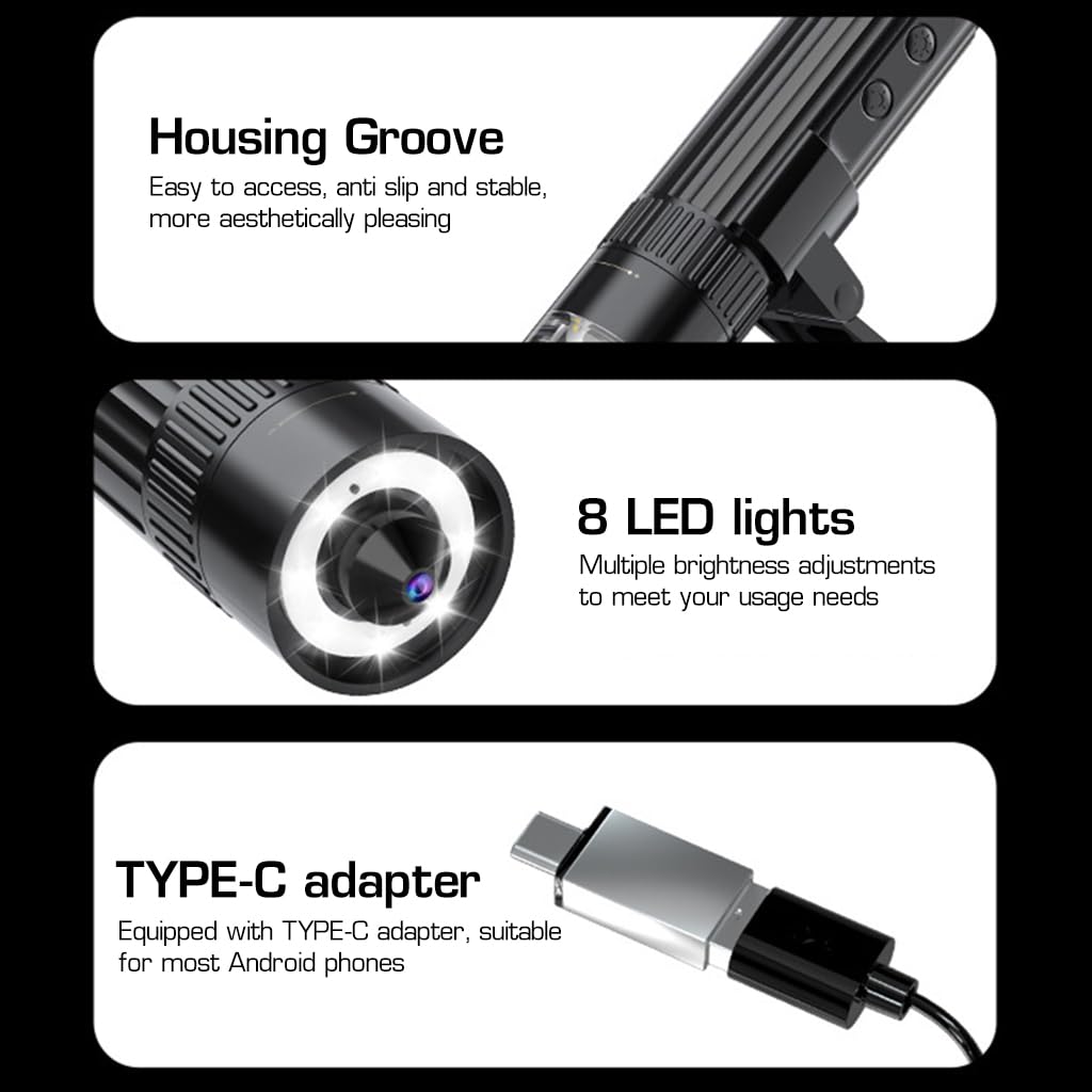 ZORBES Digital USB Microscopes 50X-1000X Zoomable Microscopes for Phone 200W HD Pixels LED USB Microscopes with Upgrade Folding Arm Design Digital USB C Microscopes for Phone, iMac