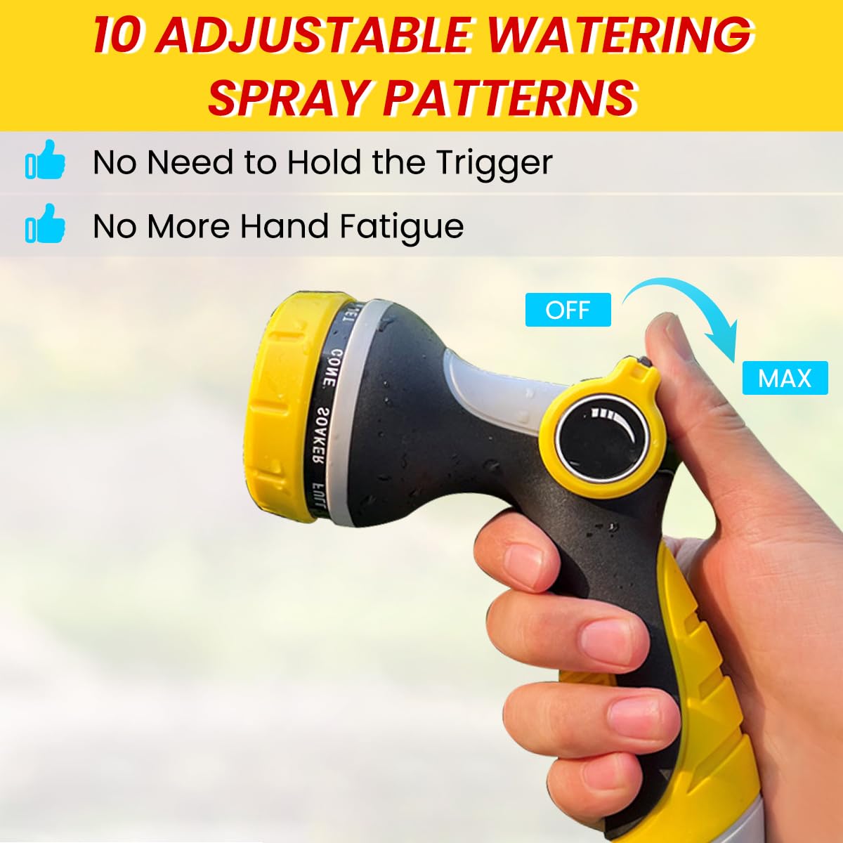 Serplex Hose Nozzle Sprayer with Multi Sprayer Adapters Gardening Hose Nozzle Sprayer with 10 Spray Modes Water Saving Hose Nozzle Sprayer Universal Hose Nozzle Sprayer for Irrigation, Car Washing