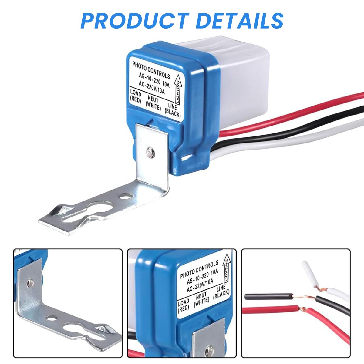 HASTHIP 5Pcs Light Sensor System Component AC 220V Photocell Light Sensor Switch Waterproof Light Sensor DIY Modification Switch Sensor for Ceiling Light, Porch Light, Street Light, Pathway Light