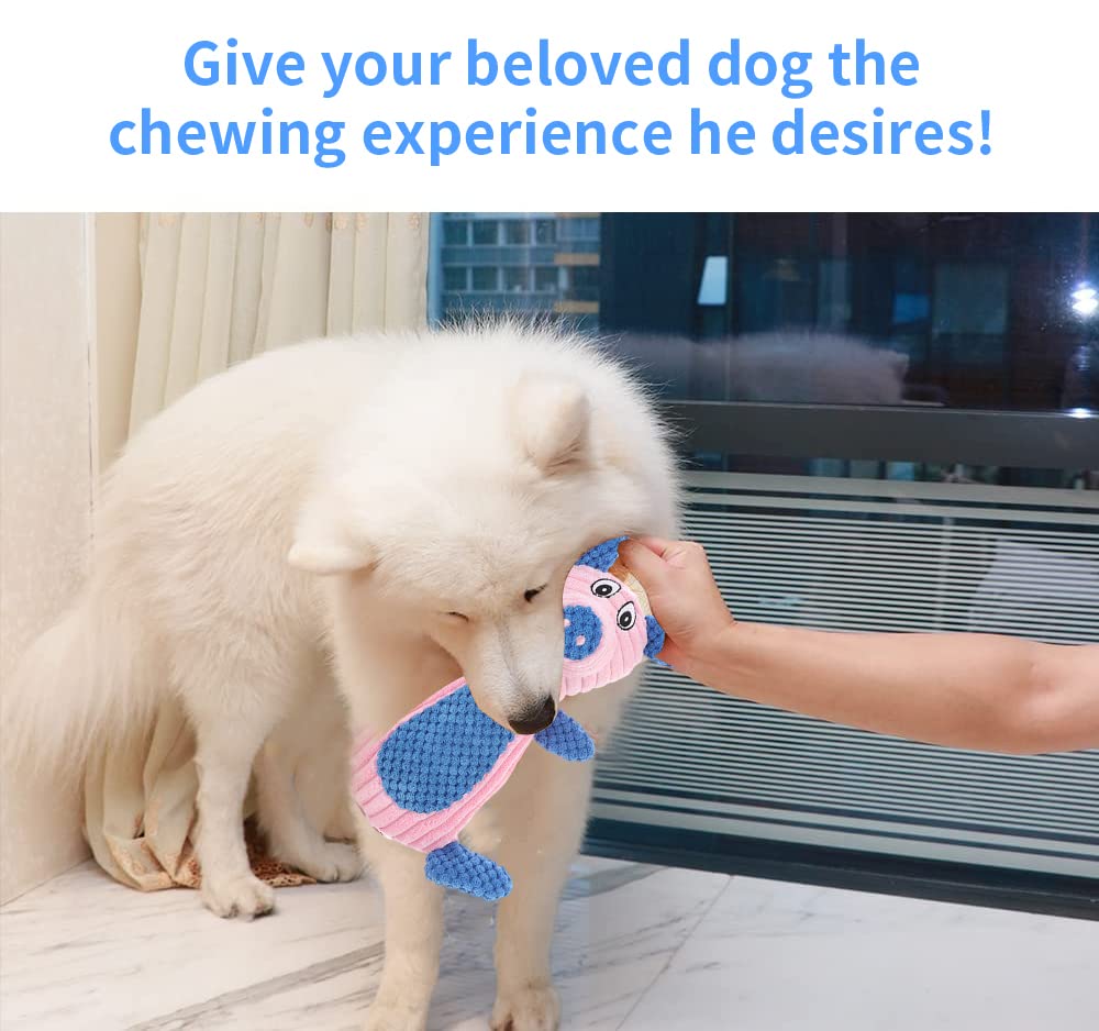 Qpets Dog Toys Pet Cartoon Stuffed Toy Squeaky Puppy Toys Soft Toy Dog Plush Toy Squeaky Toy for Dogs Chew Toys for Small Medium Size Dogs-Cartoon Piggy (Pig)