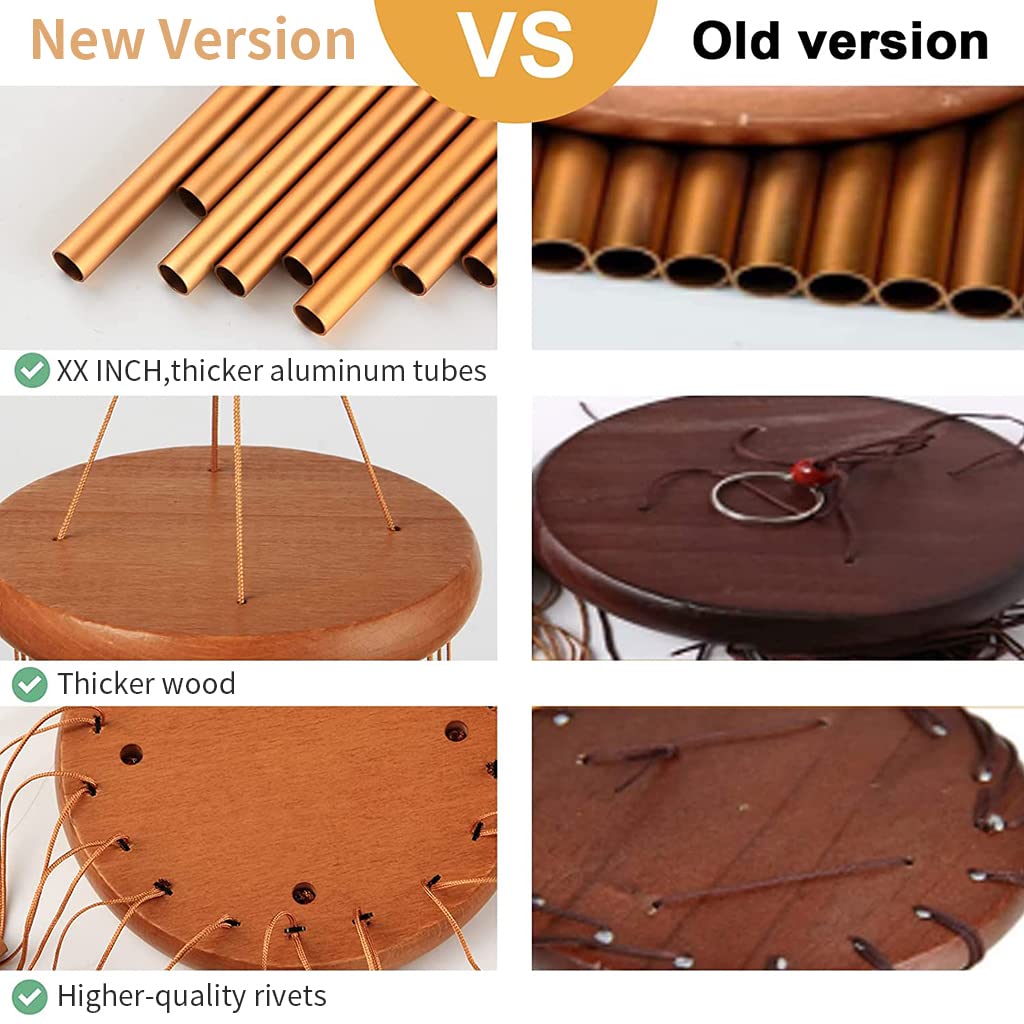 HASTHIP Wind Chimes for Home, Sympathy Wind Chimes, 23 Inch 15 Tube Metal Wind Chime Decoration Unique Retro Wind Chime, Best Gift for Christmas, Garden and Outside Home Decor
