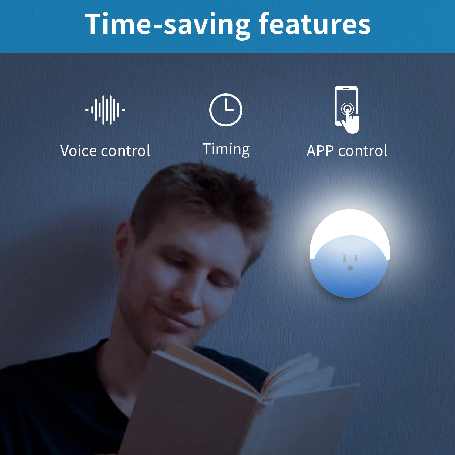 ZORBES Smart Plug with 6000K RGB Night Light, WiFi Power Plug Socket Compatible with Alexa and Google Assistant, Smart Home Plugs with Timer Fuction & Group Controller,Plug and Play, 2.4G WiFi Only